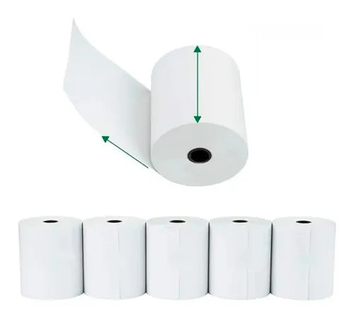 Rollos de papel Térmico Color Blanco 80 X 60 MTS CAJA X24 UNID