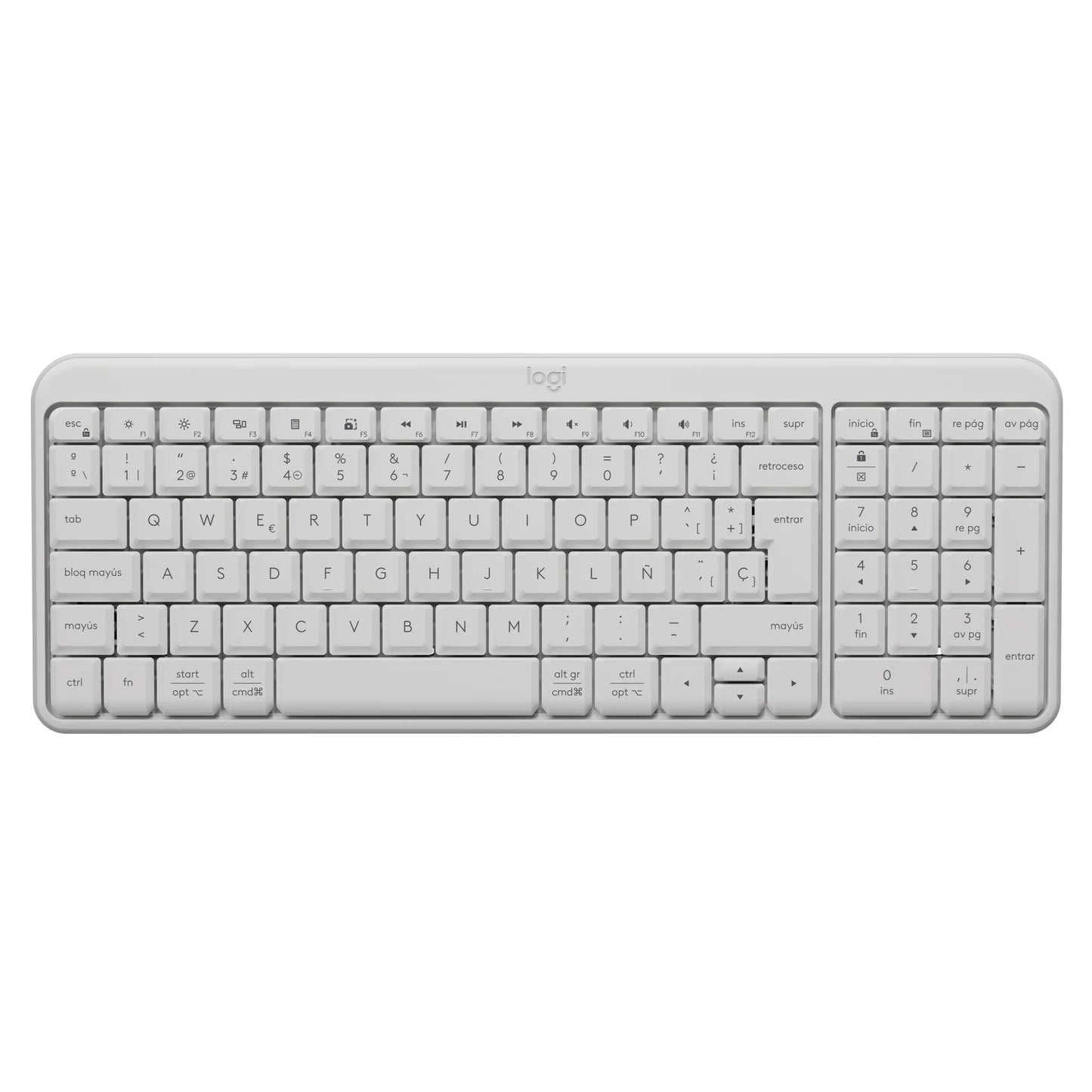 Teclado Inalámbrico Bluetooth Logitech K250 con Diseño Compacto, Blanco