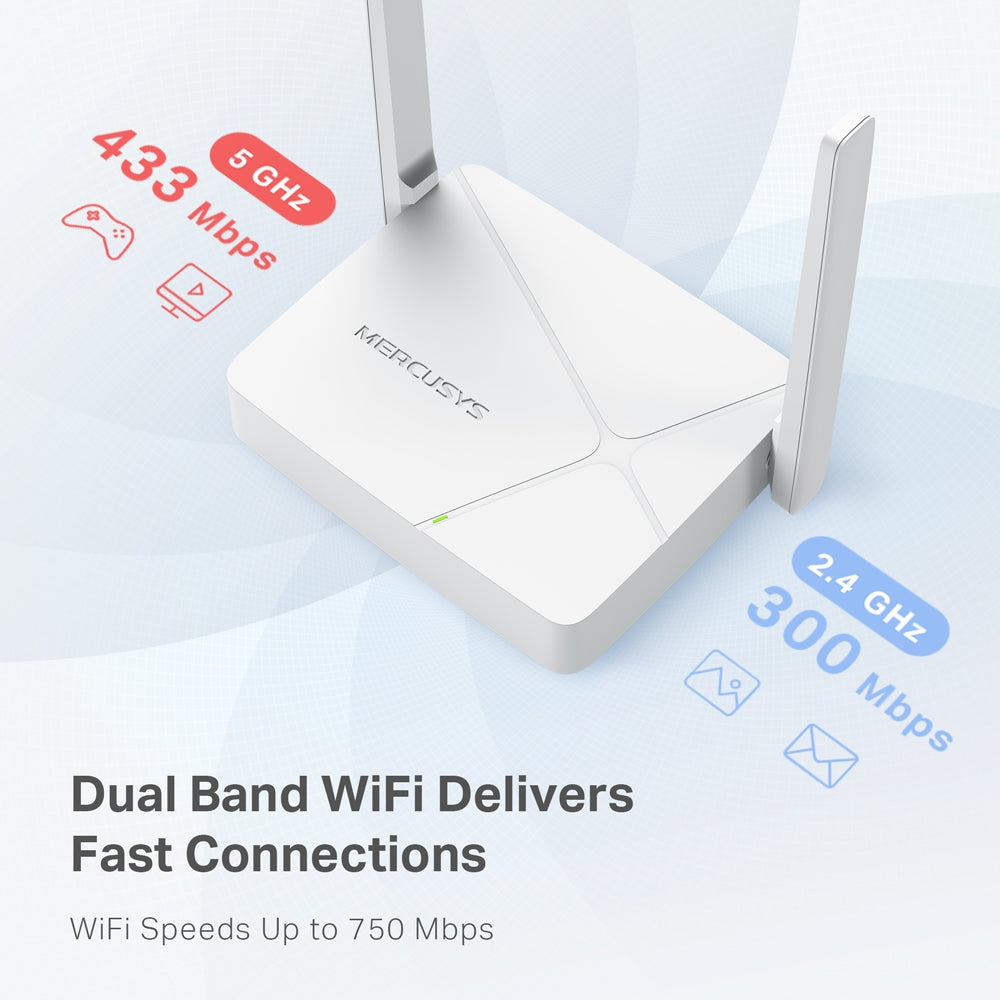 Router Mercusys Mr20 Ac750 Doble Banda 750 Mbps 2 Antenas