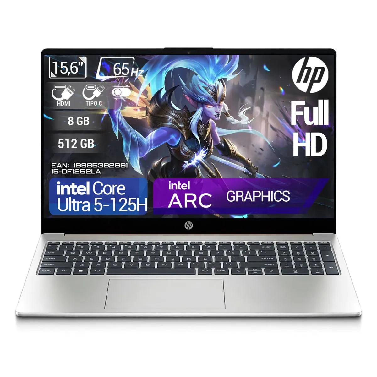 Portátil HP 15-FD1252LA Intel Ultra 5-125H RAM 8GB 512GB SSD 15,6 Pulgadas