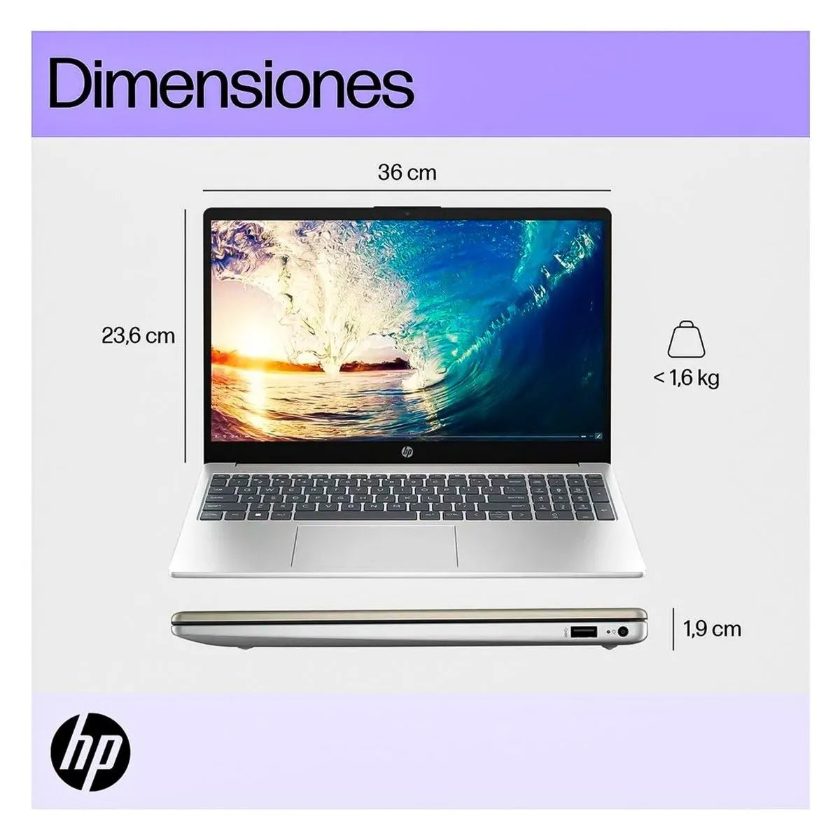 Portátil HP 15-FD1252LA Intel Ultra 5-125H RAM 8GB 512GB SSD 15,6 Pulgadas