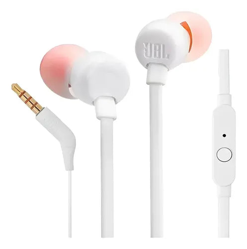 Audífonos JBL T110 Blancos Originales con Micrófono 3.5mm
