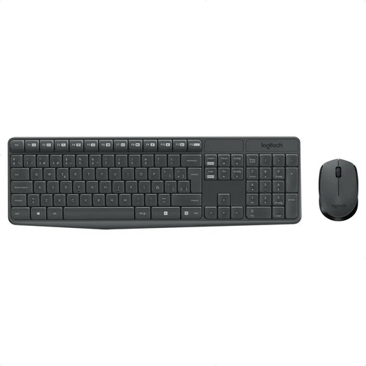 Combo Inalámbrico Logitech MK235 Teclado Multimedia y Mouse Ambidiestro - Gris