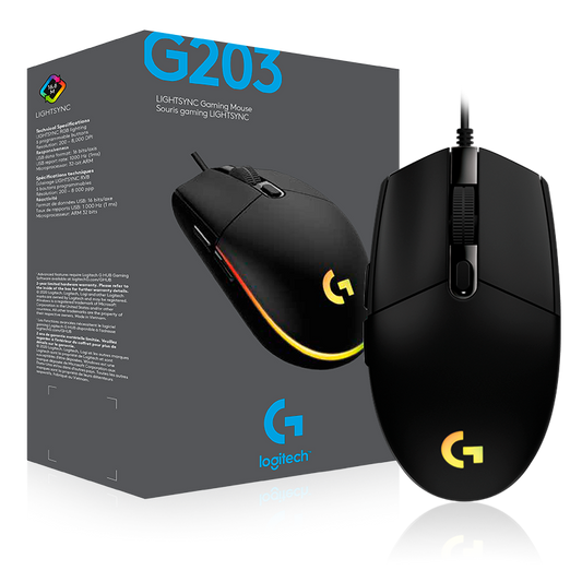 MOUSE GAMING LOGITECH G203 BLANCO LIGHTSYNC